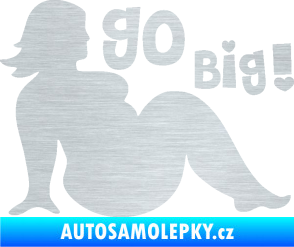 Samolepka Go big ! silueta tlusté ženy škrábaný hliník