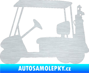 Samolepka Golfista 012 levá vozík škrábaný hliník