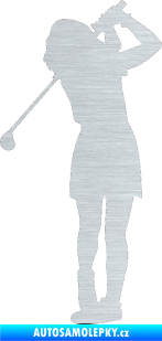 Samolepka Golfistka 014 levá škrábaný hliník