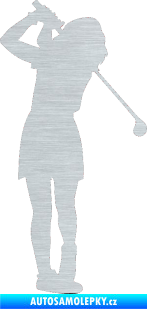Samolepka Golfistka 014 pravá škrábaný hliník