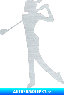 Samolepka Golfistka 016 levá škrábaný hliník