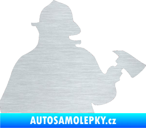 Samolepka Hasič 004 pravá škrábaný hliník