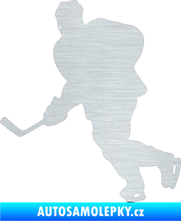 Samolepka Hokejista 009 levá škrábaný hliník