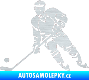 Samolepka Hokejista 027 levá škrábaný hliník