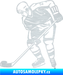 Samolepka Hokejista 029 levá škrábaný hliník