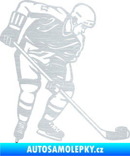 Samolepka Hokejista 029 pravá škrábaný hliník