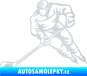 Samolepka Hokejista 030 levá škrábaný hliník