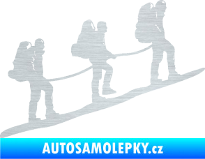 Samolepka Horolezci pravá škrábaný hliník