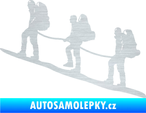 Samolepka Horolezci levá škrábaný hliník