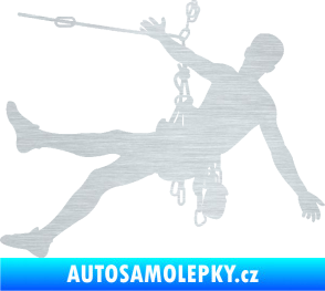 Samolepka Horolezec 002 pravá škrábaný hliník
