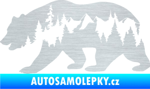 Samolepka Hory s medvědem levá škrábaný hliník