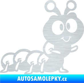 Samolepka Housenka 002 pravá škrábaný hliník