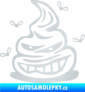 Samolepka Hovínko s mouchami levá škrábaný hliník