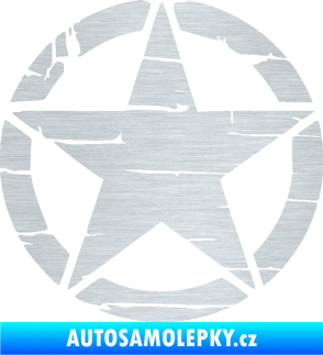 Samolepka Hvězda army 008 narušená škrábaný hliník