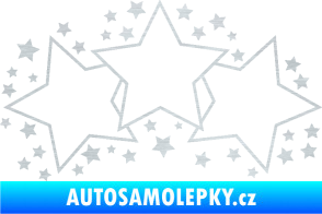 Samolepka Hvězdy a hvězdičky dekor škrábaný hliník