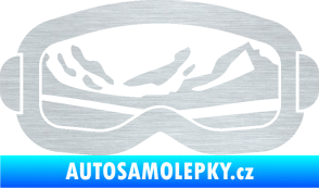 Samolepka I love snow brýle pravá škrábaný hliník