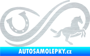 Samolepka Infinity 005 pravá koník s podkovou škrábaný hliník