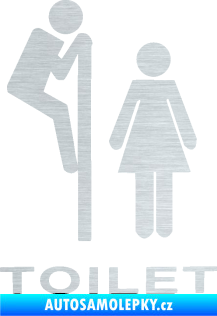 Samolepka Interiér 013 - Toilet škrábaný hliník