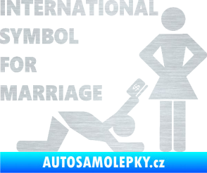 Samolepka International symbol for marriage škrábaný hliník