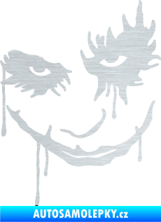 Samolepka Joker 003 levá tvář škrábaný hliník