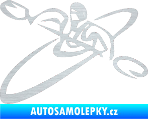 Samolepka Kajakář 001 levá škrábaný hliník