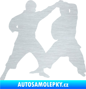 Samolepka Karate 013 levá souboj škrábaný hliník