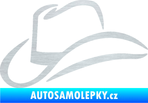 Samolepka Klobouk 002 levá škrábaný hliník