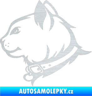 Samolepka Kočka 003 levá škrábaný hliník