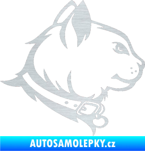 Samolepka Kočka 003 pravá škrábaný hliník