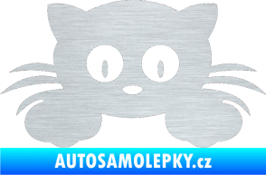 Samolepka Kočka 007 levá škrábaný hliník