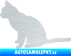 Samolepka Kočka 008 levá škrábaný hliník