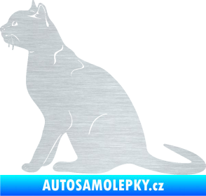 Samolepka Kočka 021 levá škrábaný hliník