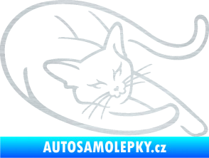 Samolepka Kočka 022 pravá škrábaný hliník