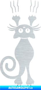 Samolepka Kočka 023 levá s drápanci škrábaný hliník