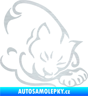 Samolepka Kočka 030 pravá škrábaný hliník