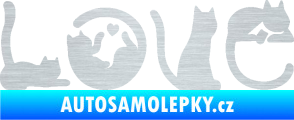 Samolepka Kočky love škrábaný hliník