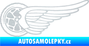 Samolepka Kolo s křídlem levá škrábaný hliník