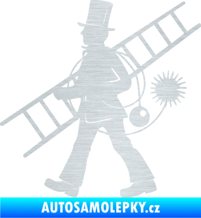 Samolepka Kominík 001 levá škrábaný hliník