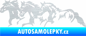 Samolepka Koníci 004 levá stádo škrábaný hliník