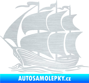 Samolepka Koráb 002 levá škrábaný hliník
