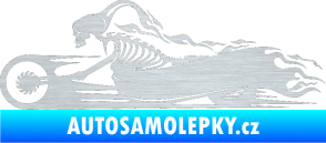 Samolepka Kostra na motorce s plameny levá škrábaný hliník