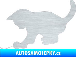 Samolepka Koťátko 001 levá škrábaný hliník