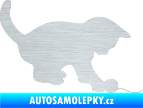 Samolepka Koťátko 001 pravá škrábaný hliník
