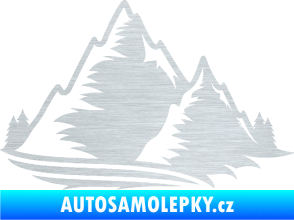 Samolepka Krajina hory 003 pravá škrábaný hliník