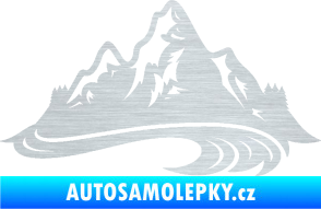 Samolepka Krajina hory 008 pravá škrábaný hliník