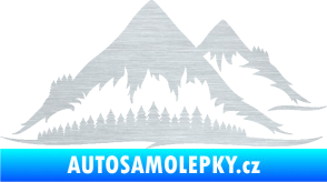 Samolepka Krajina hory 011 pravá škrábaný hliník