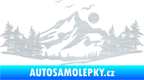 Samolepka Krajina hory 027 pravá škrábaný hliník