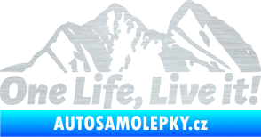 Samolepka Krajina hory 029 levá škrábaný hliník