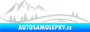 Samolepka Krajina hory 036 levá škrábaný hliník