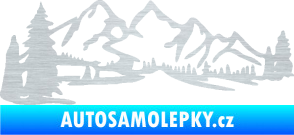 Samolepka Krajina hory 038 levá škrábaný hliník